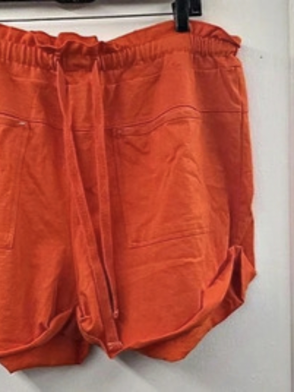 Free People Orange Cotton Drawstring Dolphin Shorts XL